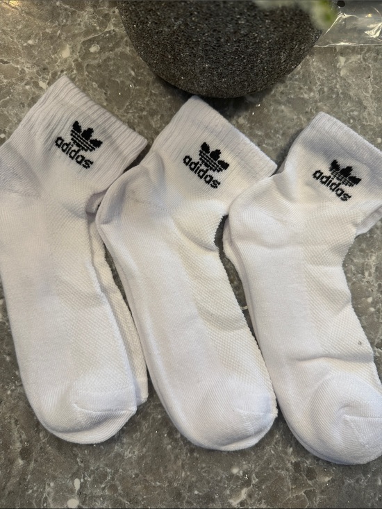 adidas Other - adidas White Crew Athletic Socks with Black Logo - 3 Pack